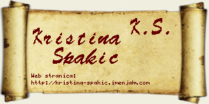 Kristina Spakić vizit kartica